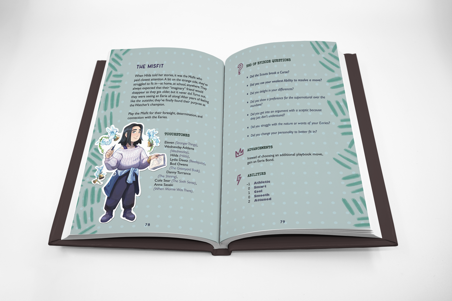 Cryptid Creeks RPG misfit playbook teen surrounded by fairies
