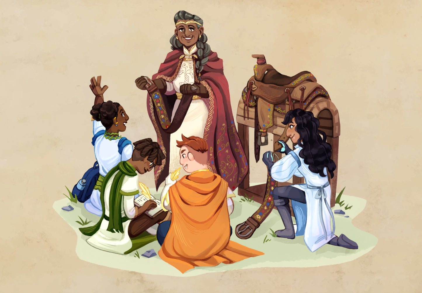 Overisles RPG students with teacher