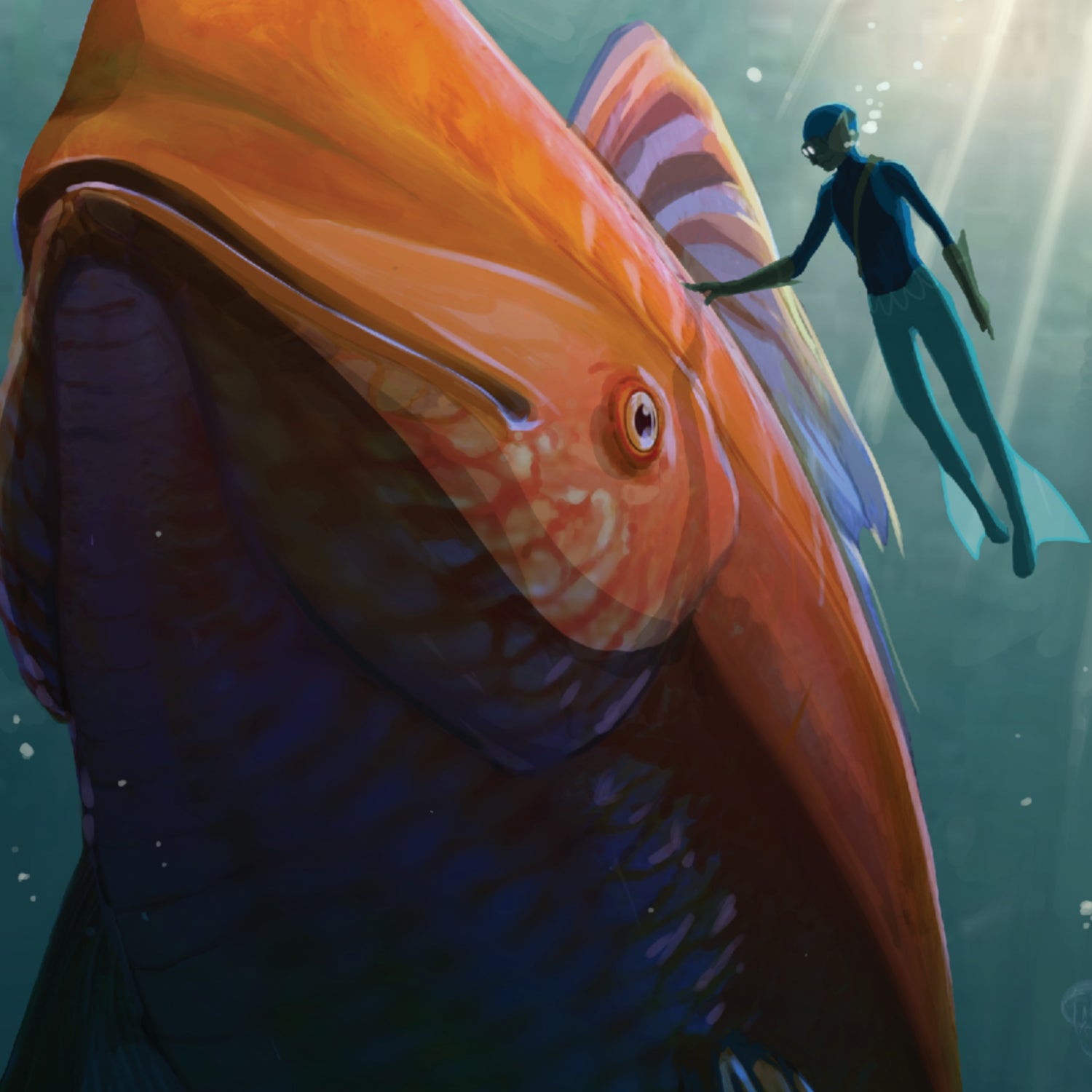 Diver connects with whale from BOW TTRPG