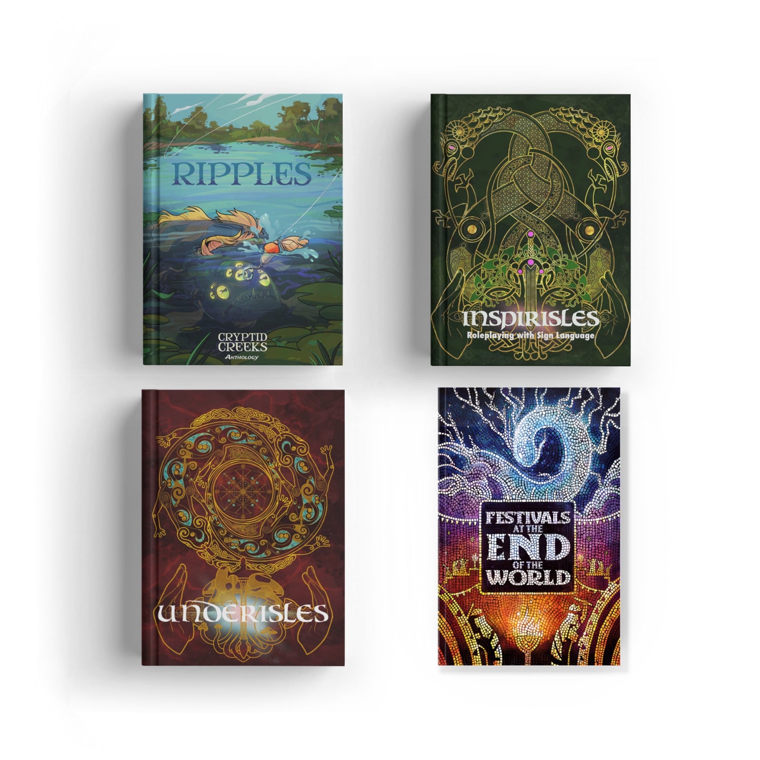Mockups of tabletop RPG books