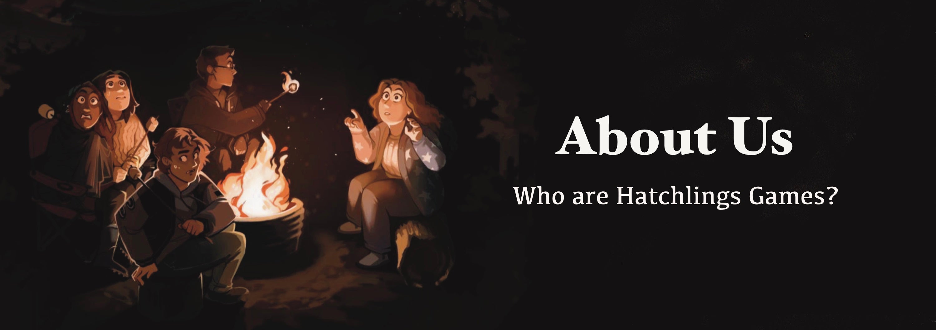 Teens around campfire telling stories from the Cryptid Creeks TTRPG