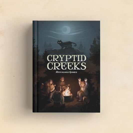 Tabletop RPG mock-up Cryptid Creeks